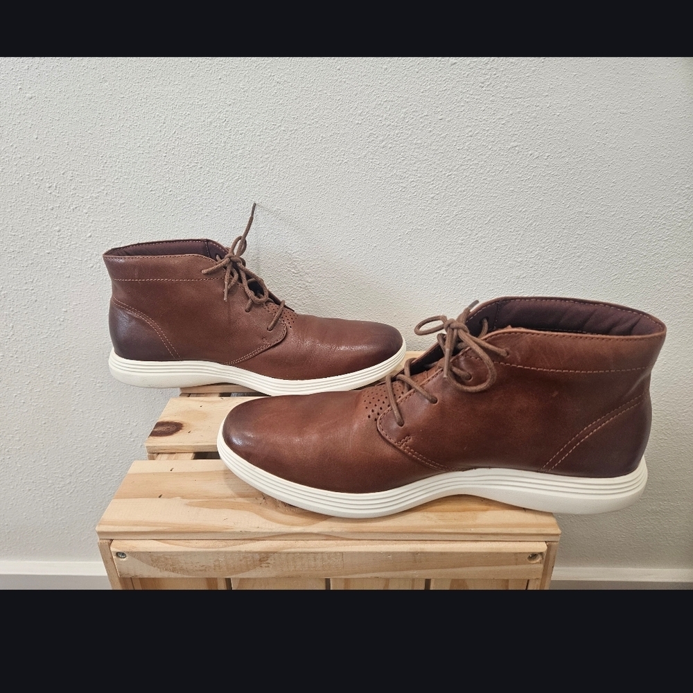 Cole Haan Men's Brown Chukka Boots with White Soles